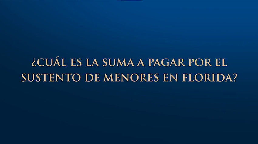 ¿Cuál Es La Suma A Pagar Por El Sustento De Menores En Florida?